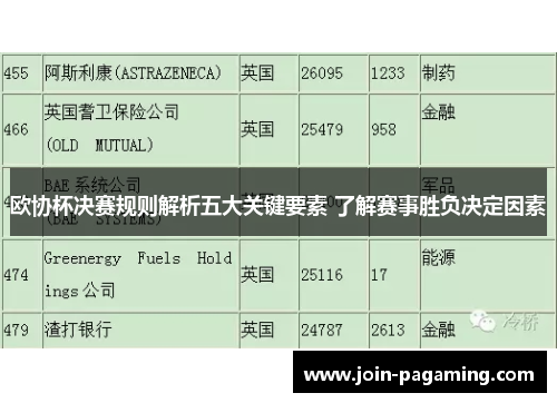欧协杯决赛规则解析五大关键要素 了解赛事胜负决定因素 欧协杯决赛规则解析五大关键要素 了解赛事胜负决定因素